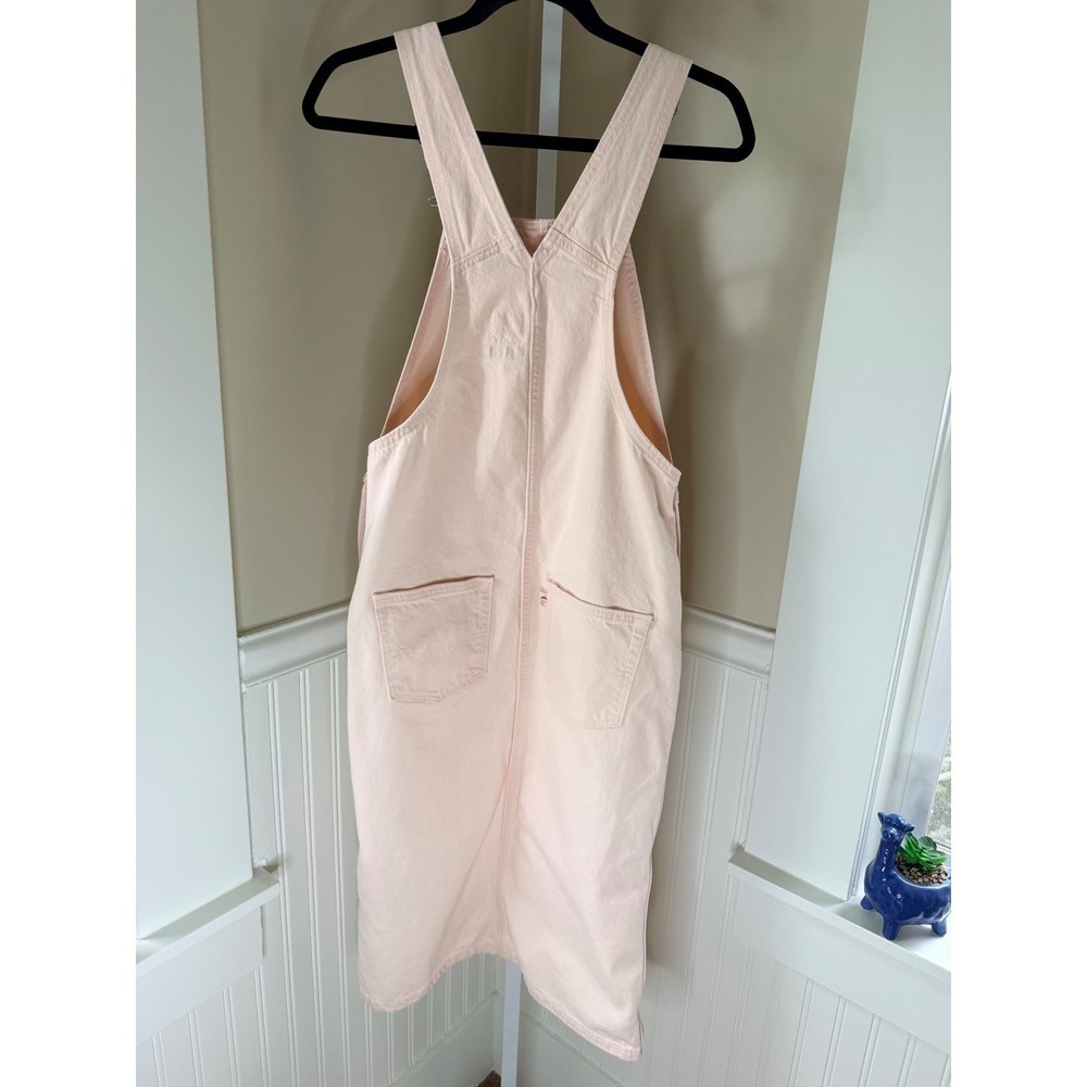 Levi's Hendrix Denim Skirtall Dusty Pink Overall Midi Dress XS - Picture 3 of 14